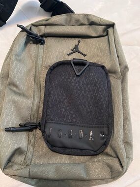 Jordan Olive Green and Black Men's Sling Crossbody Bag